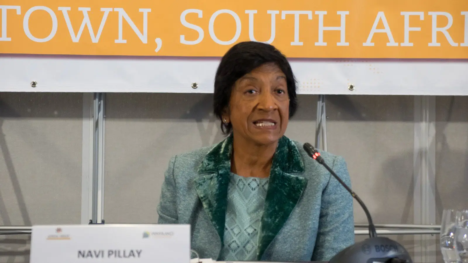 Navi Pillay bei einem Symposium in Kapstadt. Archivbild vom 29. August 2018.